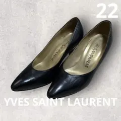 YVES SAINT LAURENT レザーパンプス 35 ブラック 22cm