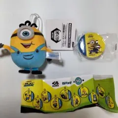 미니언즈 봉제인형 마스코트 캔 배지 세트