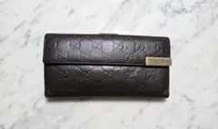 GUCCI シマ　プレート　長財布　Shima Wallet 257012