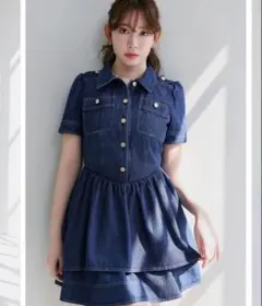 herlipto Tiered Denim Mini Dressのサムネイル