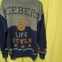ICEBERG JEANS ビッグロゴ セーター　イタリア製のサムネイル