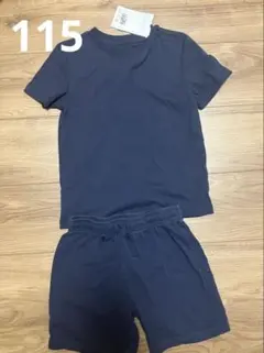 H&M Tシャツ新品 短パン セットアップ 115ネイビー 体操 海 プールのサムネイル