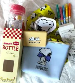 超かわ！スヌーピーセット 水筒 ペン ポーチ＆ミラー エコバッグ