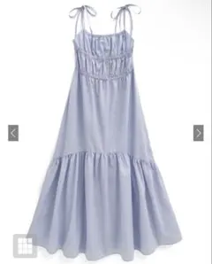 新品未使用タグ付き リボンストラップギャザーキャミワンピース tg671