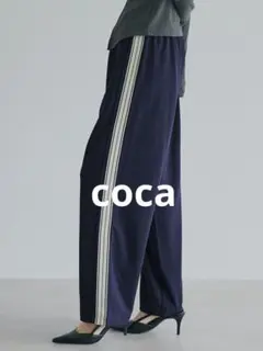 coca コカ カットジョーゼット サイドライン パンツ ネイビー SHORT