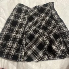 フレアミニスカート 白黒チェック