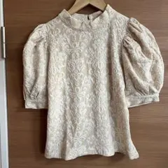 INGNI イング★袖ボリュームハイネックジャガードトップス★アイボリー/38