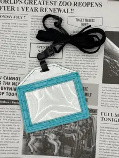 オープニングセール☆ ハンドメイド　ラムレザー　名札ホルダー