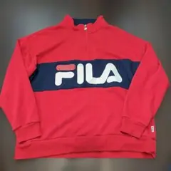 FILA ハーフジップ スウェット レッド LLサイズのサムネイル