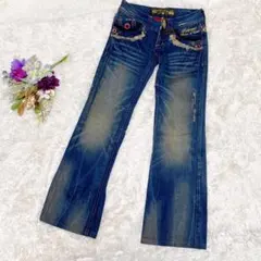 希少【RED PEPPER/レッドペッパー】フェザー刺繍ローライズ y2k(26