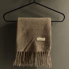 Chloé ベージュ 編み込みマフラー フリンジ付き