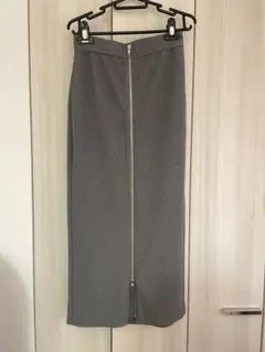 フロントジップナローロングスカート