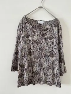Liz Claiborne 花柄 五分袖シャツ XL