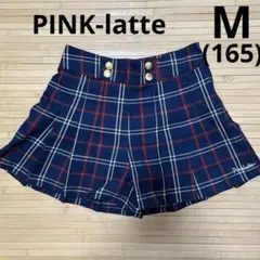 ピンクラテ　ミニキュロット　短パン　ミニスカート　M(165) チェック柄