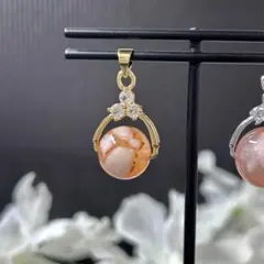 SPT　天然石　桜瑪瑙　ラウンド　ペンダントトップ　11ｍｍ　チェリーブラッサム