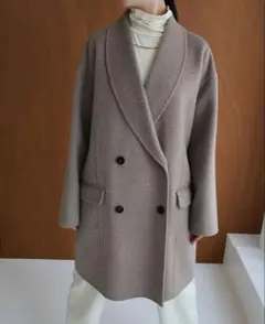 エバーネイビー ウールリバーダブルコート M チャコールグレー