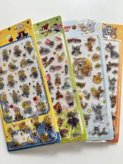 ミニオンズ・ズートピア・トムとジェリー 立体シール4シートセット