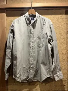 90's GAP グレー ボタンダウンシャツ 長袖　オールドGAP