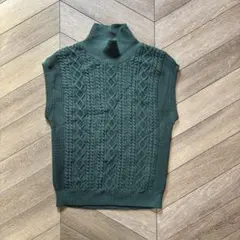 JOURNAL STANDARD ニットベスト グリーン ハイネック M〜L