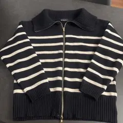 RagOut ストライプ ジップアップセーター