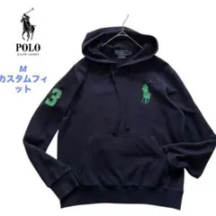 美品　ポロラルフローレン　M ビッグポニー　スウェット　パーカー　ナンバー　紺