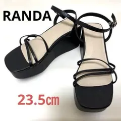 【美品】RANDA ランダ 厚底 ナローストラップ サンダル ブラック Mのサムネイル