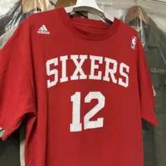 松*志様 adidasアディダス/NBAコラボ・両面プリントTシャツ・赤色・Lサ