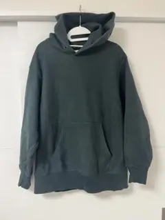 古着 パーカー ダークグリーン 無地 Lサイズ