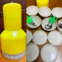 12,昭和レトロ プラスチック製 ミニチュアボトル カゴ 野菜