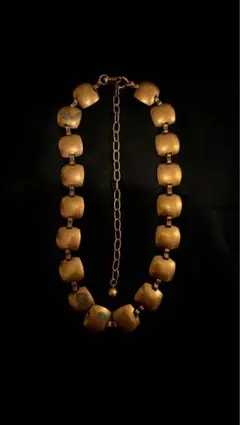 遺品整理　全金属　銅色　ビック合金ネックレス　70㎝