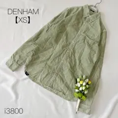 デンハム ヴィンテージ くすみグリーン 長袖シャツ カジュアル 高品質 XS