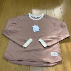 新品！厚手アプレレクール　ロンT ブラウン　ベージュ　男女兼用　130 シンプルのサムネイル
