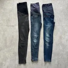 マタニティ スキニージーンズ 3点セット
