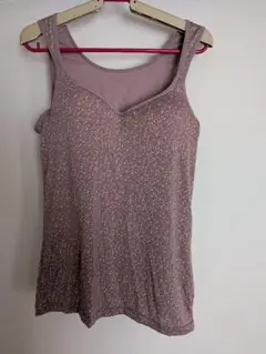 タンクトップ 薄紫色 カップ付きLL大きいサイズ