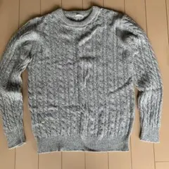 GU ケーブルニット グレー L