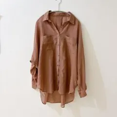 INGNI シアーシャツ 長袖 ブラウン