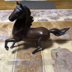 旧蔵 古銅胎 馬の置物 極細工 古董品 古賞物 中国古美術 旧家収蔵