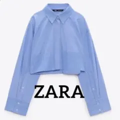 ZARA クロップドポプリンシャツ S ストライプ