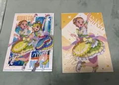 アイカツ ひなき＆みれい サイン入り クリアビジュアルポストカード2枚セット