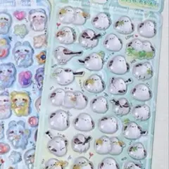 【新品未開封】ダイヤモンド　ポップシール　シマエナガ　立体　ステッカー　シール