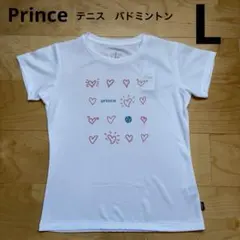 Princeプリンス　テニス　半袖Tシャツ　レディース　ハート柄　白　L 新品
