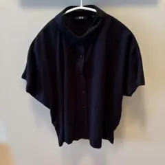 値下げUNIQLO 半袖シャツ ネイビー Sサイズのサムネイル