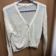 ユニクロ メッシュ編み Vネックカーディガン