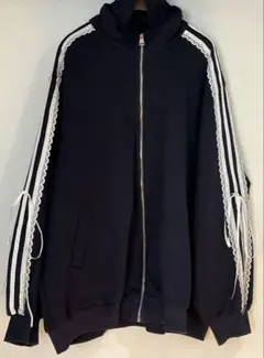 新品 トラックジャケット ネイビー 紐付き袖ライン　　　リボン ブルゾン