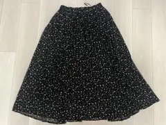 ドット柄プリーツスカート（ブラック・ホワイト）