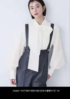 Ur’sブラウス シャツ 袖タックボウタイブラウス レディース