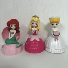 ディズニープリンセス　カプキャラ　ヒロインドール　ガチャ　ガシャポン　3種