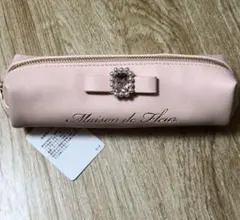 メゾンドフルール　パールビジュー 合成リボンロングポーチ　ライトピンク