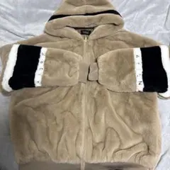 フリースジャケット フード付き ベージュ