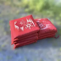 深緑色 花鳥柄の座布団 5枚セット 専用箱入り | Mercari